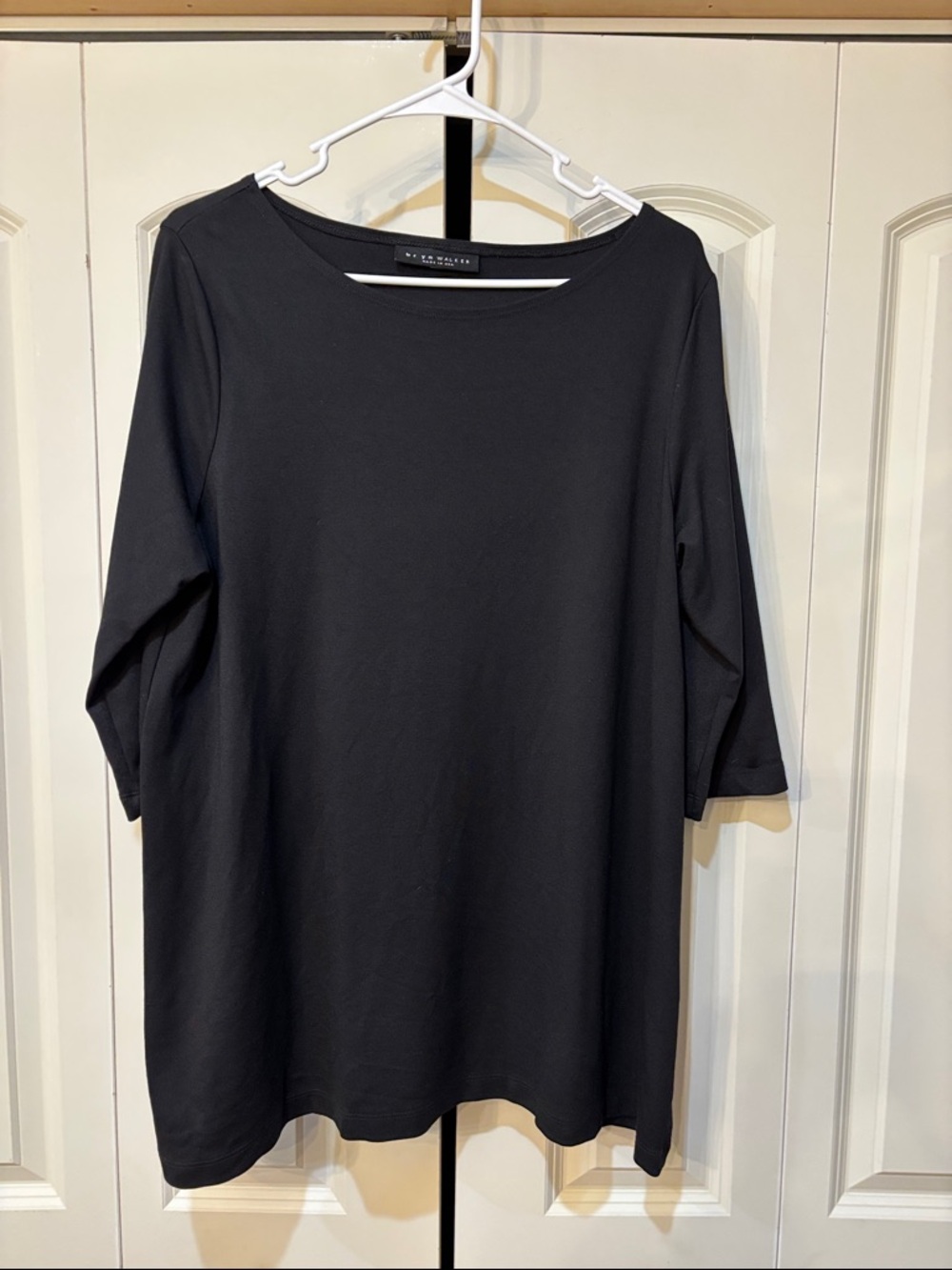 *** Bryn Walker black Piera top Modal blend elbow sleeve